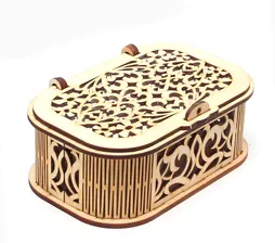 Эксклюзивная шкатулка овальная ажурная из дерева кедр арт.8126-300