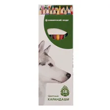 Карандаши цветные 18цв Звери карт/уп СИБИРСКИЙ КЕДР СК036/18