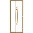Дверь SAWO 7/19 прозрачная кедр изогнутая ручка 741-4SCD-1