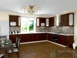 Кухня угловая "Платинум" Кедр люкс