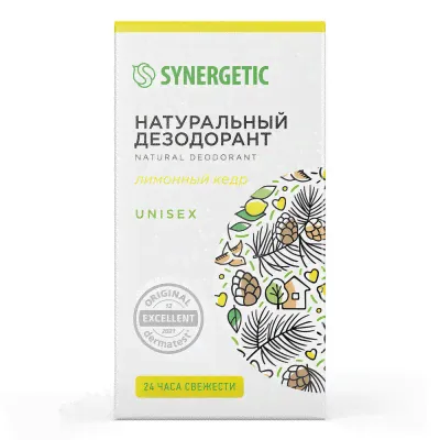 Натуральный дезодорант Synergetic лимонный кедр, гипоаллергенный, шариковый, 50 мл-0