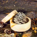 Кубышка-заготовка для декупажа (бочонок) с крышкой из натурального дерева сибирский кедр. DK5