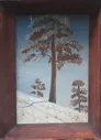 Зимний кедр (масло картон) 9х13 см. рамка 11 х15