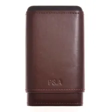 Чехол P&A на 4 сигары Робусто, натуральная кожа и кедр Brown