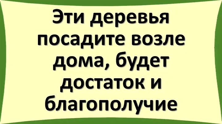 Эти деревья посадите возле дома, будет достаток и благополучие