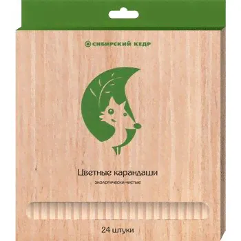 Карандаши цветные 24 цвета "Сибирский кедр. ECO" (175 мм) шестигранные, заточенные в двухрядной коробке-0