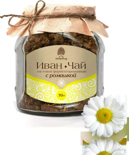 Сибирский кедр. Иван чай с ромашкой 70 гр. стекл.банка